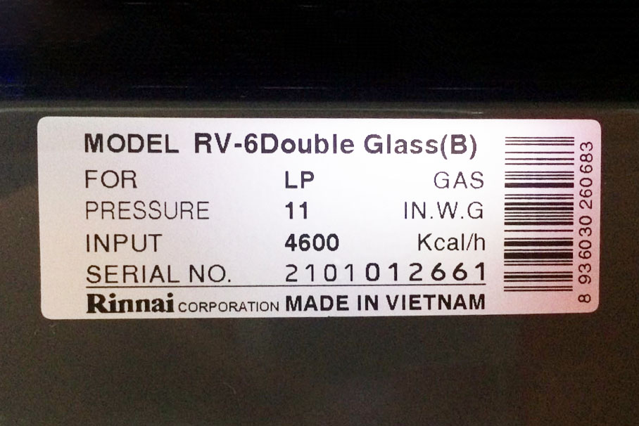 Bếp gas Rinnai RV-6Double Glass
