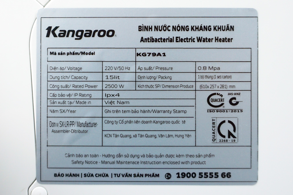 Bình nóng lạnh 30L Kangaroo KG79A3