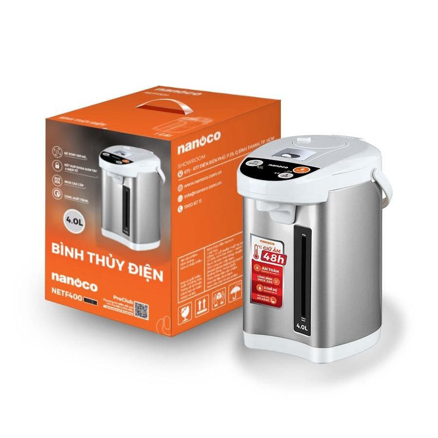 Bình thủy điện Nanoco 4 lít NETF400