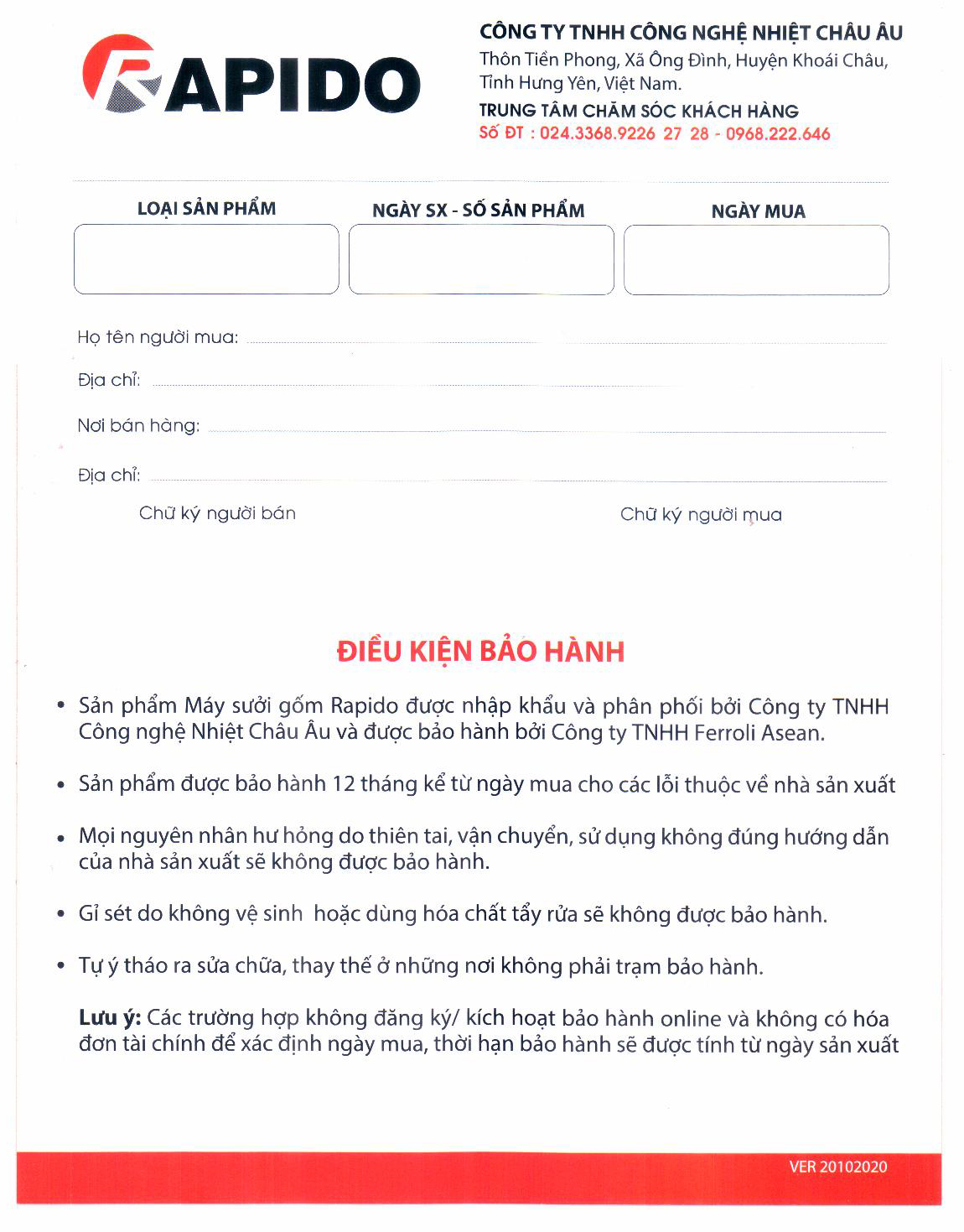 Máy sưởi gốm Rapido RCH2000-D