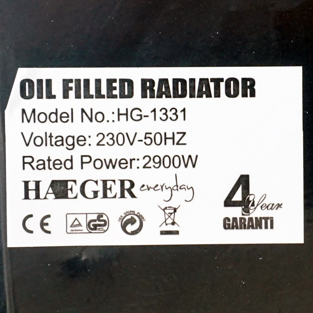 Máy sưởi dầu 13 thanh Haeger HG1331B