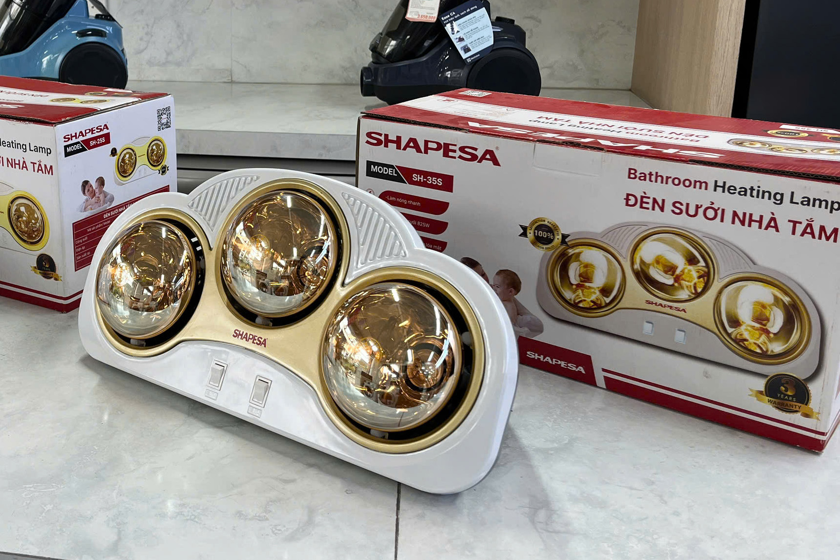 Đèn sưởi nhà tắm Shapesa 3 bóng SH-35S