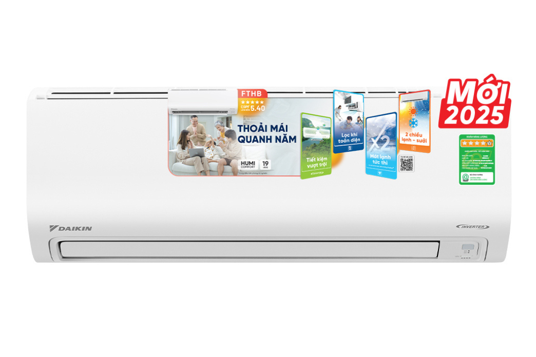 Điều hòa Daikin 1 chiều Inverter tích hợp sưởi 18.100BTU FTHB50ZVMV