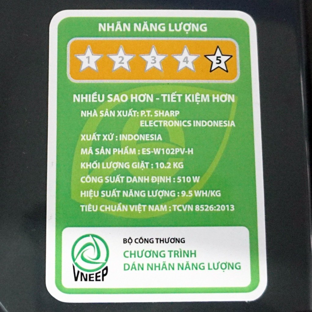 Máy giặt lồng đứng Sharp 10.2kg ES-W102PV-H