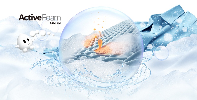 C&ocirc;ng nghệ giặt Active Foam - M&aacute;y giặt 10 kg Panasonic NA-FS10V7LRV