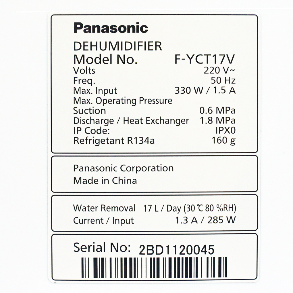 Máy hút ẩm Panasonic F-YCT17V