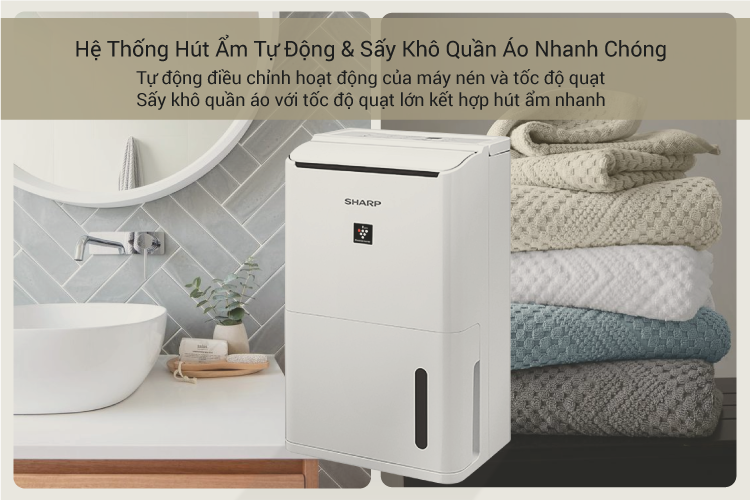 M&aacute;y Tạo Ion V&agrave; H&uacute;t Ẩm Sharp DW-D12A-W (4L)