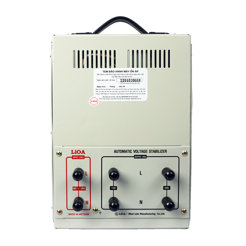 Ổn áp Lioa DRI-5000II dải 90-250V công suất 2700W