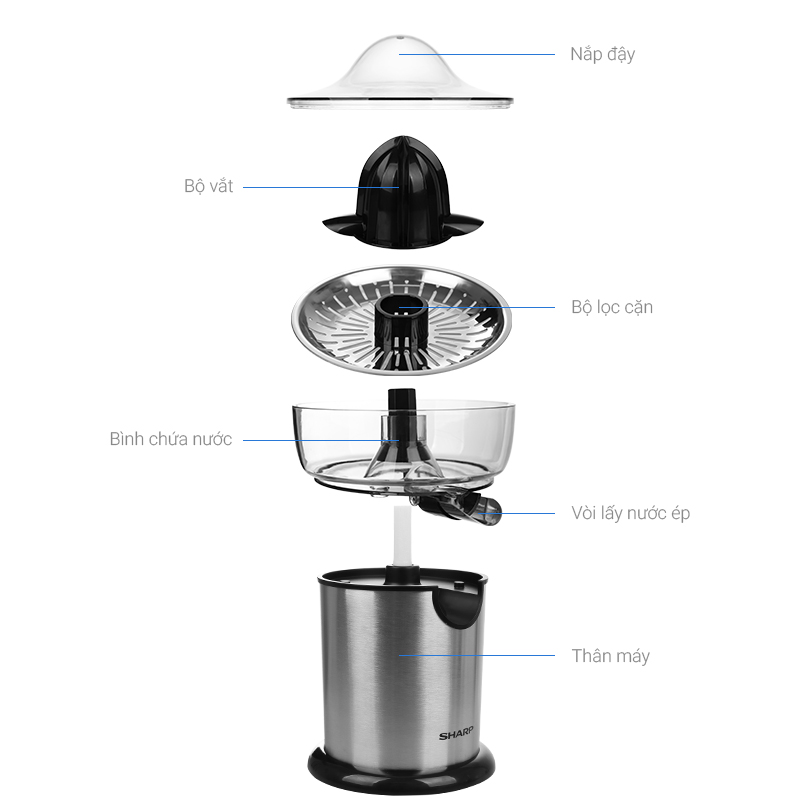 Th&ocirc;ng số kỹ thuật M&aacute;y vắt cam Sharp EJ-J130-ST