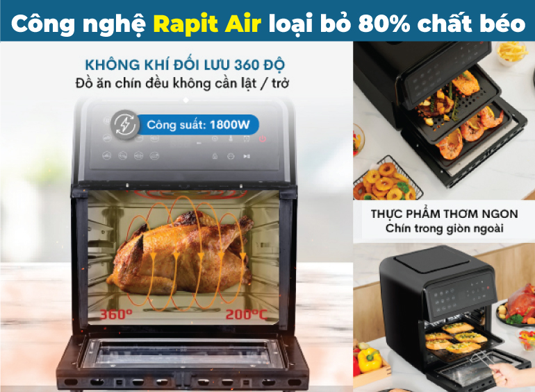Công nghệ Rapit Air loại bỏ 80% chất béo