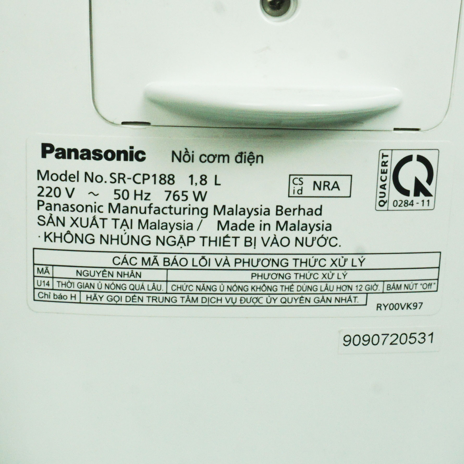 Nồi cơm điện tử 1,8L Panasonic SR-CP188NRAM