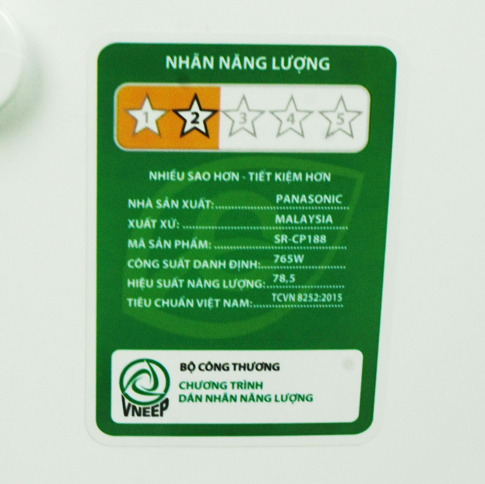 Nồi cơm điện tử 1,8L Panasonic SR-CP188NRAM