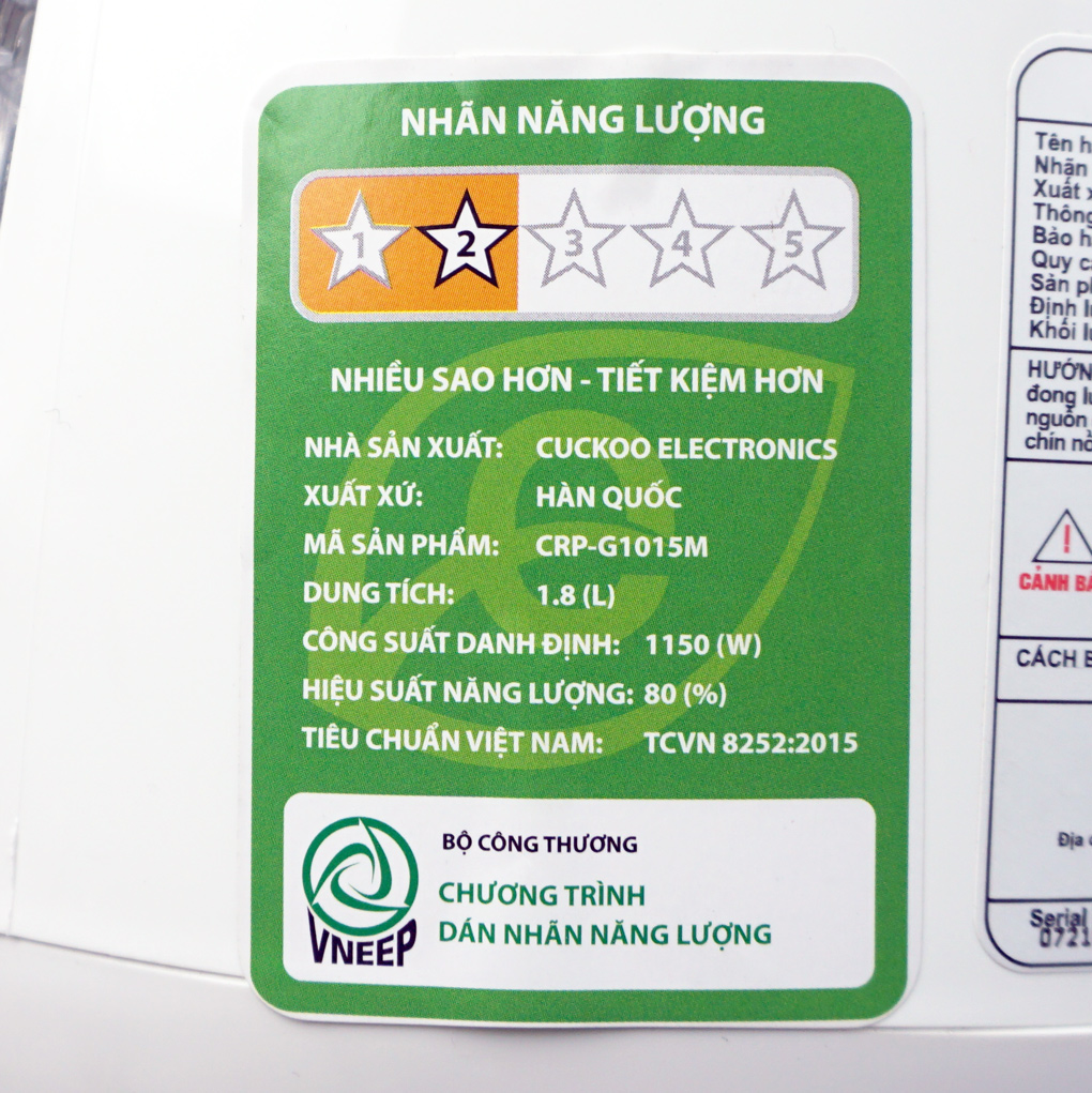 Nồi cơm điện áp suất CUCKOO CRP-G1015M