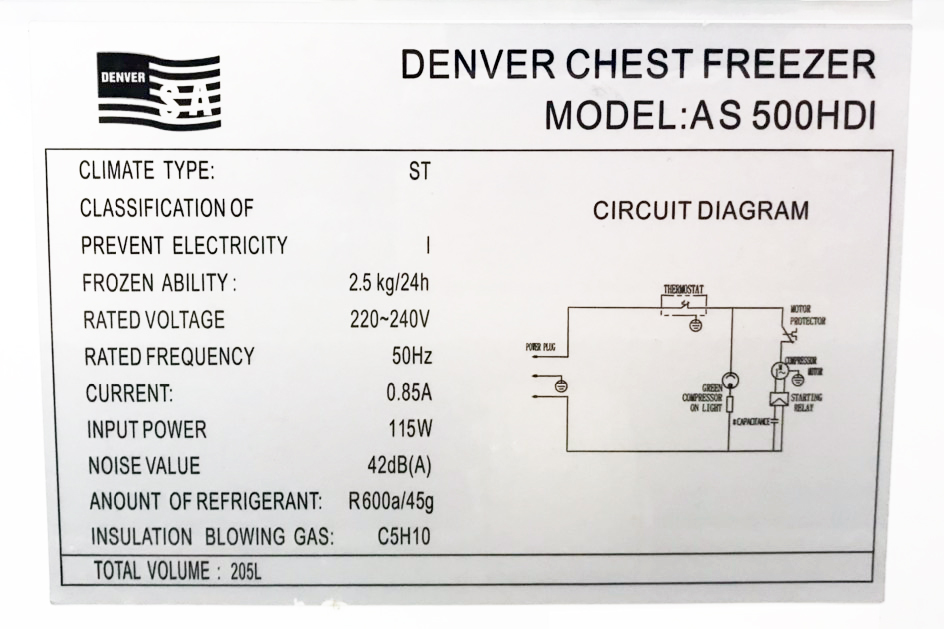 Tủ bảo quản Denver inverter AS500HDI 2 ngăn đông mát lòng inox