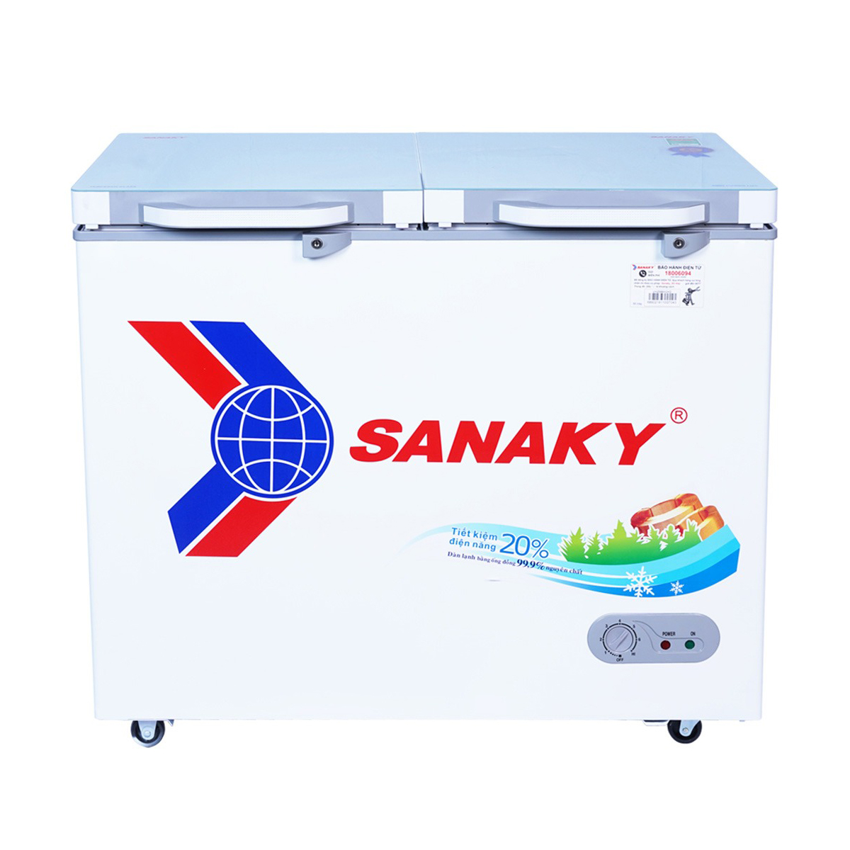 Tủ bảo quản Sanaky 250 lít VH-2599A2KD, mặt kính cường lực
