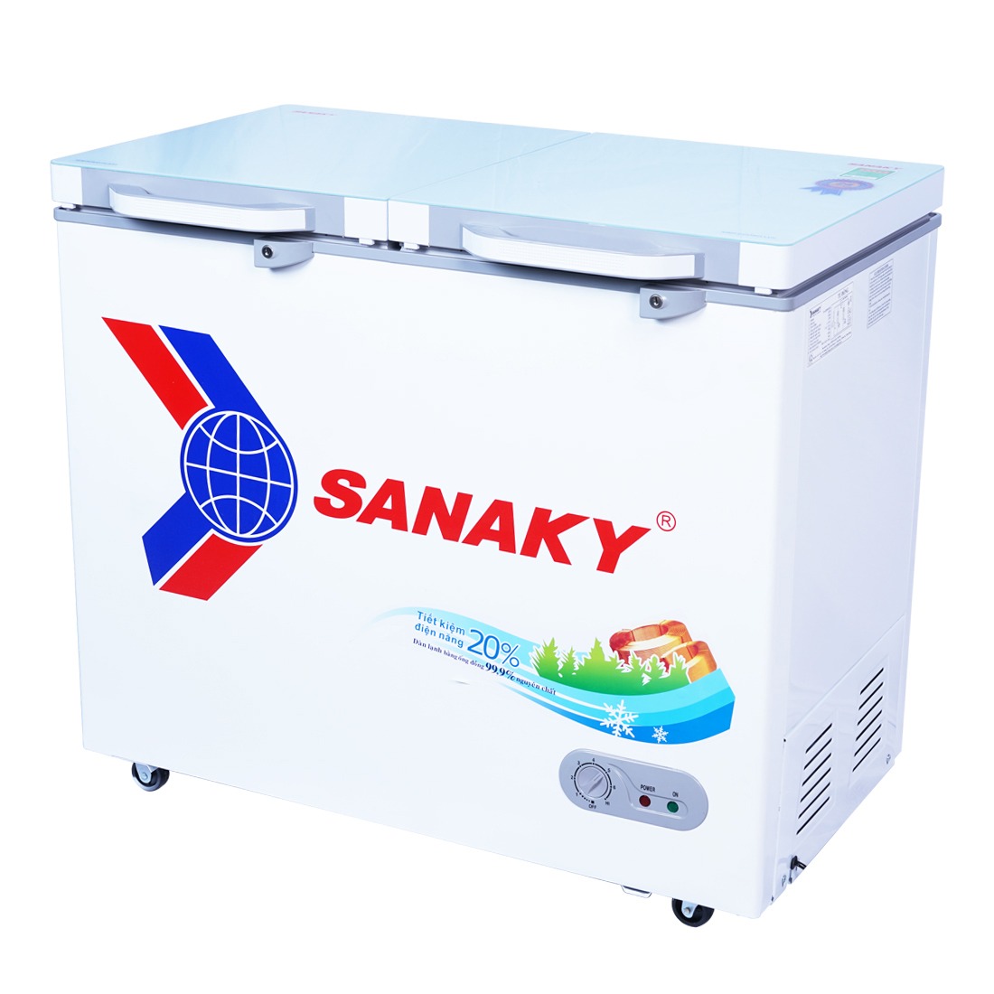 Tủ bảo quản Sanaky 250 lít VH-2599A2KD, mặt kính cường lực