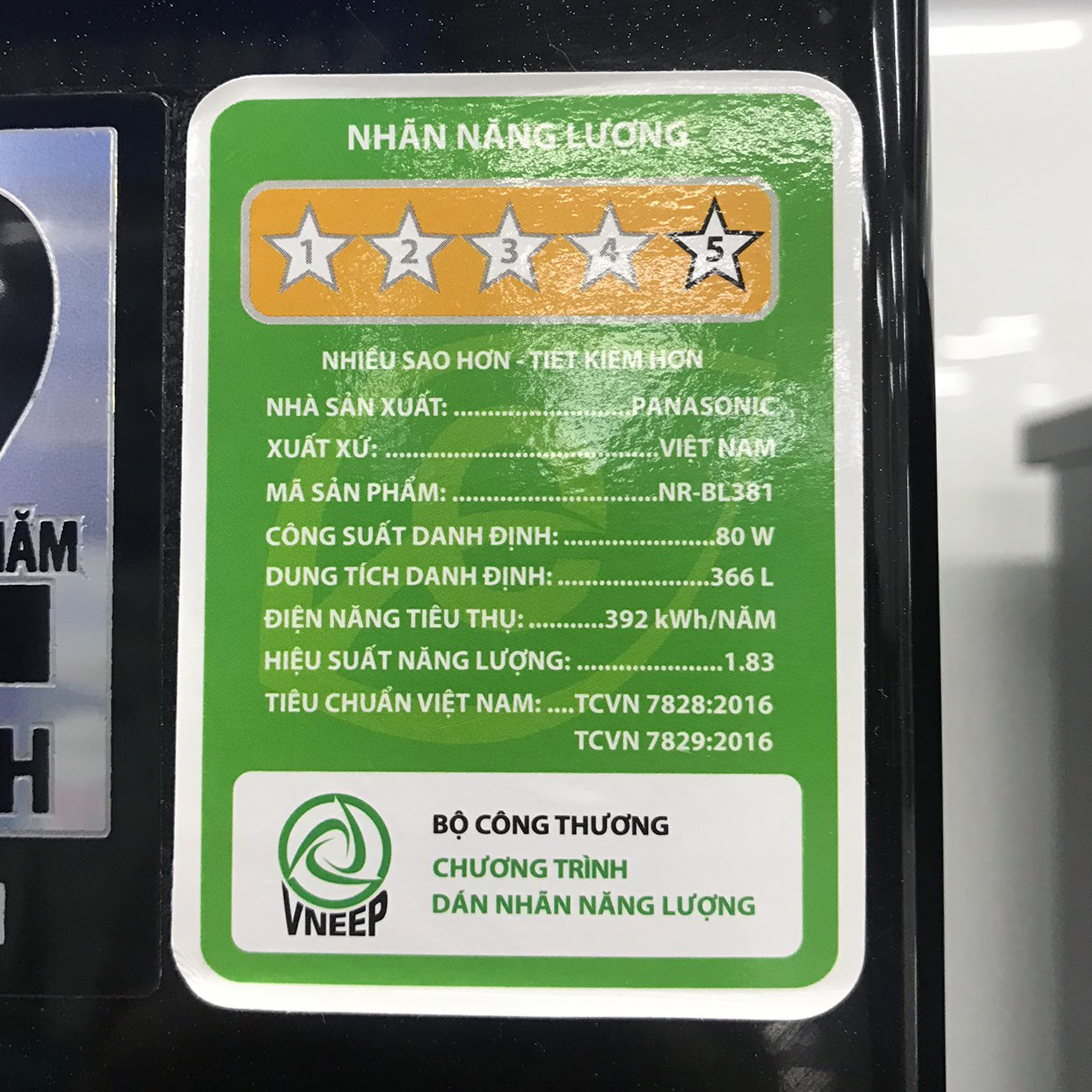 Tủ lạnh Panasonic inverter 366 lít NR-BL381WKVN