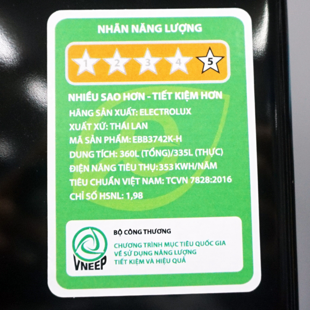 Tủ lạnh Electrolux 335 lít Inverter EBB3742K-H