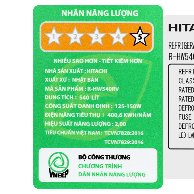 Tủ lạnh Hitachi Inverter 540 lít Multi Door R-HW540RV(XK)
