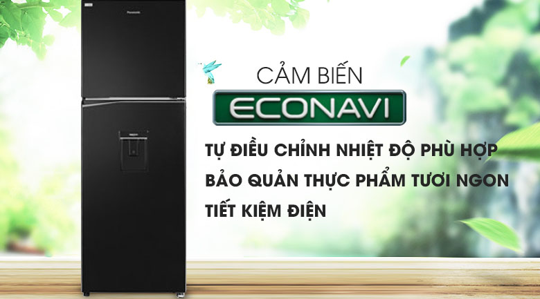 Cảm biến Econavi - Tủ lạnh Panasonic Inverter 366 l&iacute;t NR-BL381WKVN
